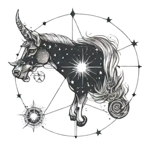 Lyra constellation + sunburst tattoo design idea