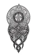 Vegvizir runic circle Celtic knot, tree of life tattoo design idea