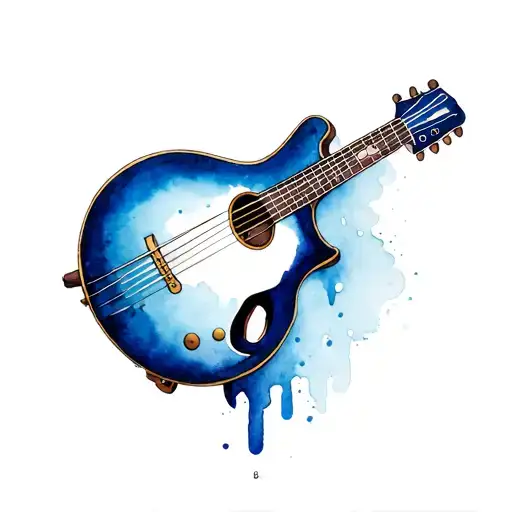 Design concept: A vertically oriented mandolin-style f-hole, about 3–4 inches long, drawn with clean, stylized lines—eit tattoo design idea