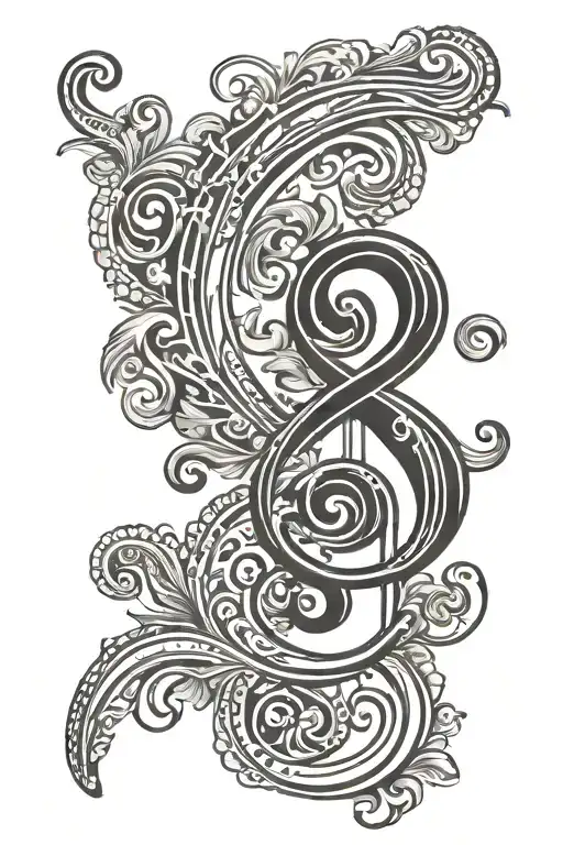 bass clef symbol tattoo design idea
