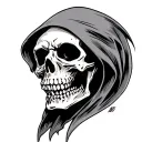 skeleton grim reaper head tattoo design idea