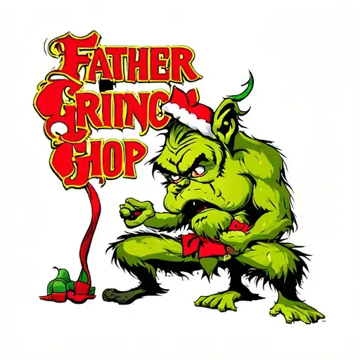 Father son grinch hip hop  tattoo design idea