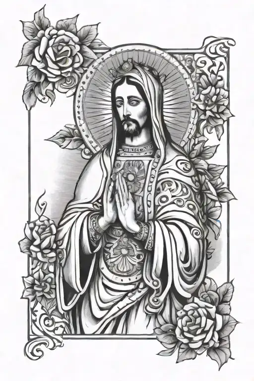 saint jude, virgin guadalupe tattoo design idea