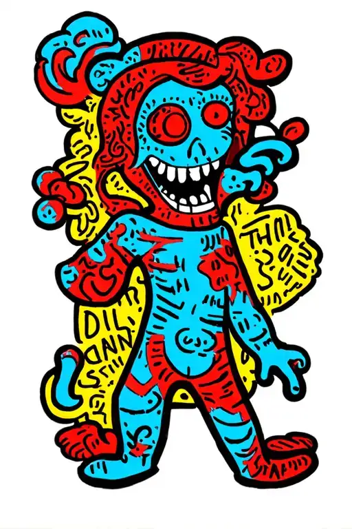 keith haring style tattoo design idea