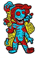 keith haring style tattoo design idea