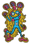 keith haring style tattoo design idea