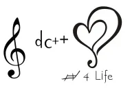 "d + c 4 Life" treble clef and merging heart symbolizing love tattoo design idea