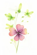 4 leaf clover with dragonflies pain hatred grief tattoo design idea