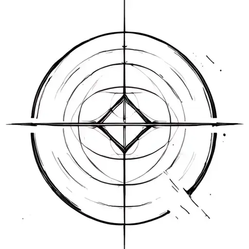quantum, black lines, cybersiglism design tattoo design idea
