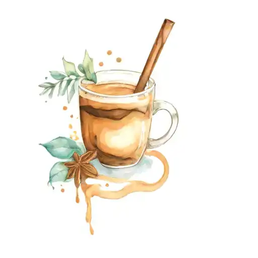 coffee and cinnamon stick tattoo design idea