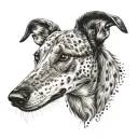 two faces of dogs of the Russian greyhound breed tattoo design idea
