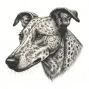 two faces of dogs of the Russian greyhound breed tattoo design idea