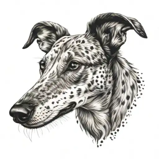 two faces of dogs of the Russian greyhound breed tattoo design idea