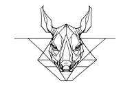 geometic Rhino head tattoo design idea