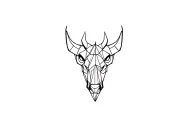 geometic Rhino head tattoo design idea