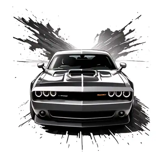 Dodge Challenger tattoo design idea