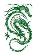 Green dragon tattoo design idea