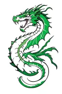 Green dragon tattoo design idea