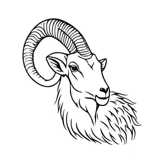 side profile of a bighorn sheep head tattoo design idea