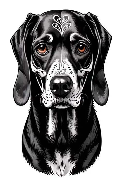 sugar skull Weimaraner dog tattoo design idea