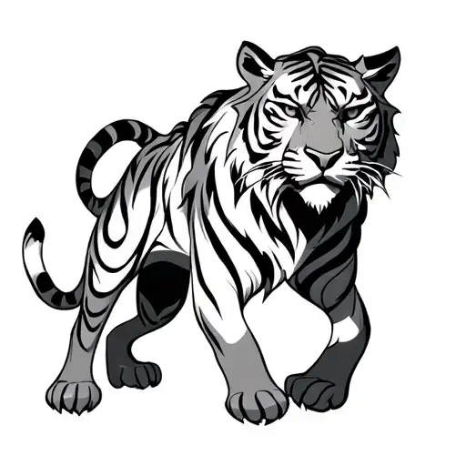 night elf tiger mount world of warcraft tattoo design idea
