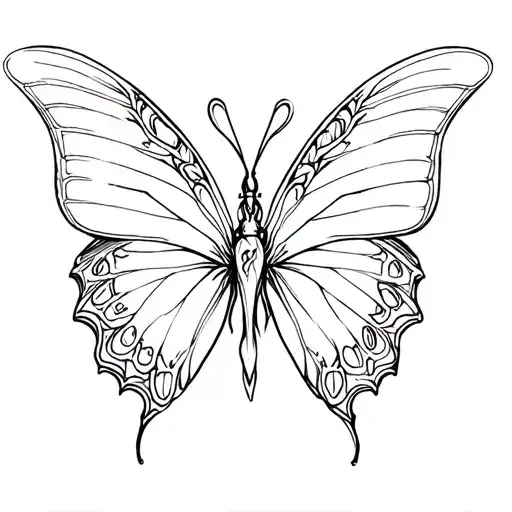 Aquarius symbol on a butterfly tatoo design showcasing tattoo design idea