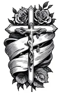 rosary wrapped tattoo design idea
