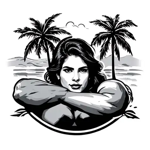 Copacabana sidewalk bicep band tattoo design idea