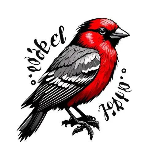 red chest bird American trad tattoo style tattoo design idea