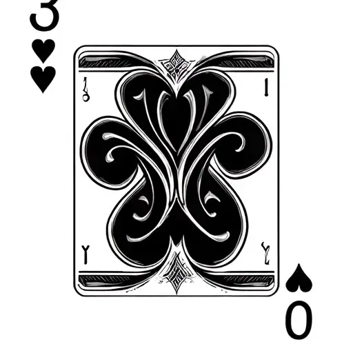 two cards 3 and 9 of hearts playing card tattoo design idea