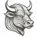 bull's head tattoo design idea