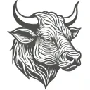 bull's head tattoo design idea