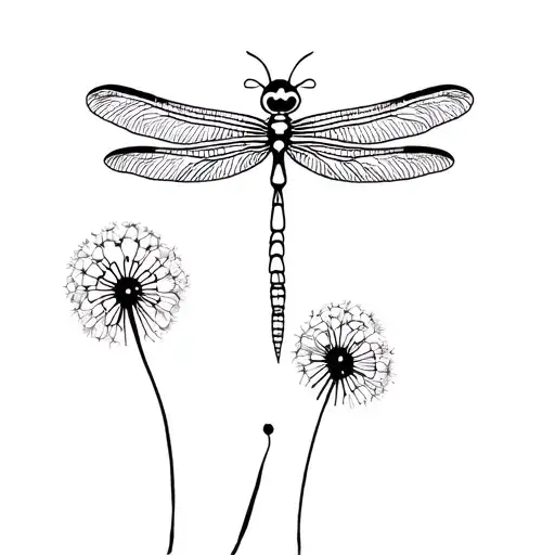 dragonfly, semi colon, dandelion tattoo design idea