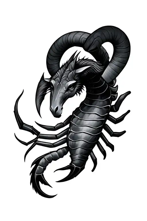 Aries and Scorpio symbol tattoo design idea
