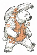 polar bear playing tattoo design idea