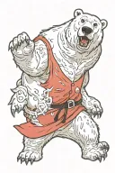 polar bear playing tattoo design idea
