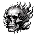 Flaming Skull tattoo design idea