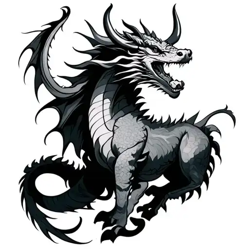Dragon And Ox tattoo design idea