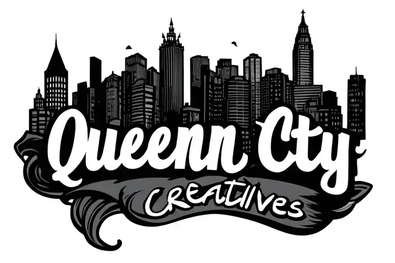 Queen City Creatives logo city scape tattoo design idea