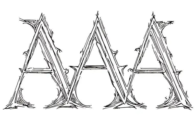 "AAA" letters A tattoo design idea