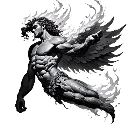 prometheus god of fire tattoo design idea