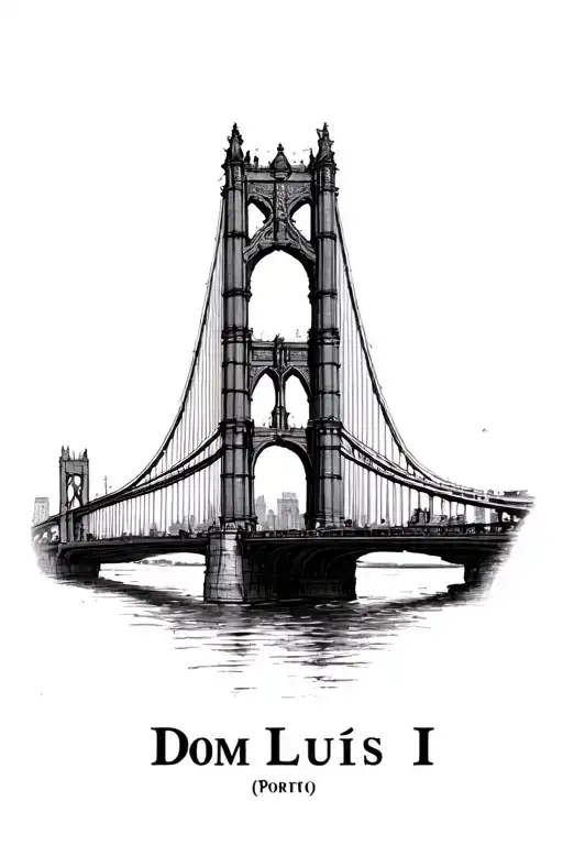 	1.	Dom Luís I Bridge (Porto) 	•	Runs diagonally across the inner bicep (top-left to bottom-right). realistic perspecti tattoo design idea