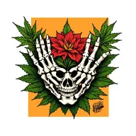 matching tattoo skeleton hands pot leaf tattoo design idea