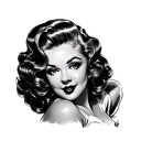 Chubby Pin Up Girl tattoo design idea
