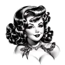 Chubby Pin Up Girl tattoo design idea
