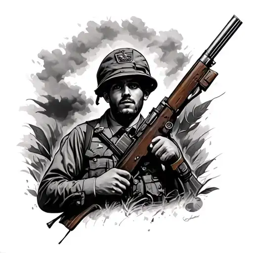fallen Anzac soldier tattoo design idea