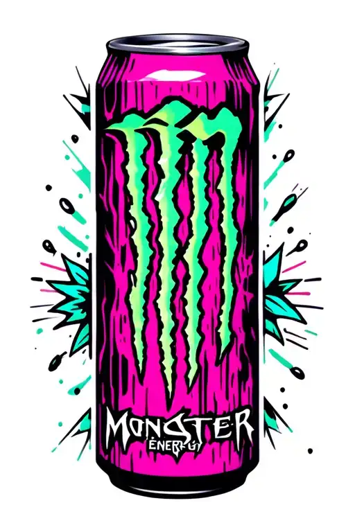 Stitch the one Monster Energy drinks tattoo design idea