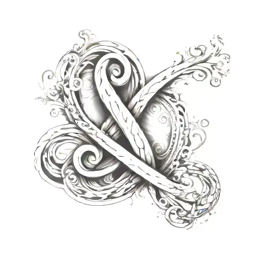 infinity symbol integrated with the name Alfio  tattoo design idea