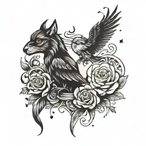 amor eterno and luna tattoo design idea