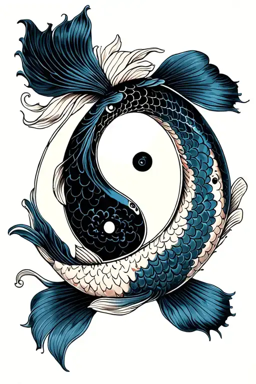 koi fish yin yang tattoo design idea